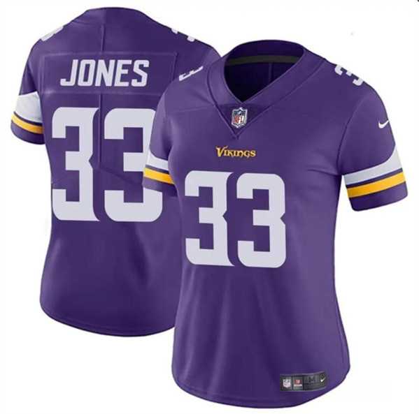 Womens Minnesota Vikings #33 Aaron Jones Purple Vapor Untouchable Limited Stitched Jersey Dzhi